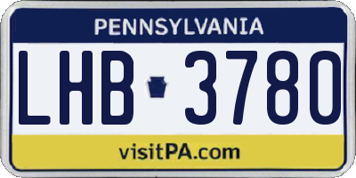 PA license plate LHB3780