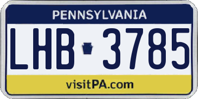 PA license plate LHB3785