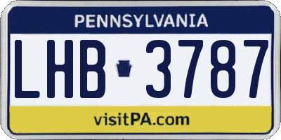 PA license plate LHB3787