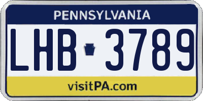 PA license plate LHB3789
