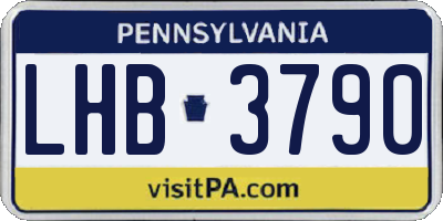 PA license plate LHB3790