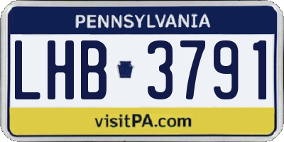 PA license plate LHB3791