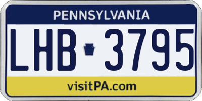 PA license plate LHB3795