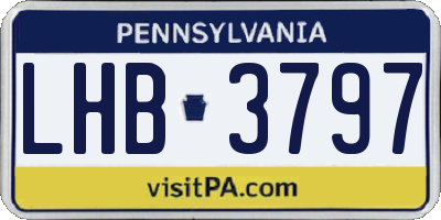 PA license plate LHB3797