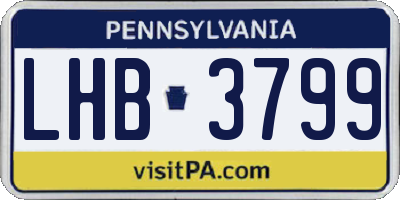 PA license plate LHB3799