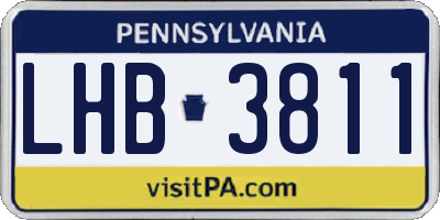PA license plate LHB3811
