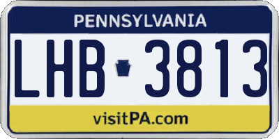PA license plate LHB3813