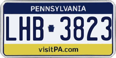 PA license plate LHB3823