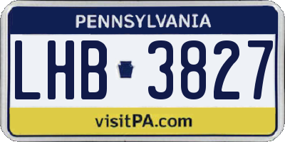 PA license plate LHB3827