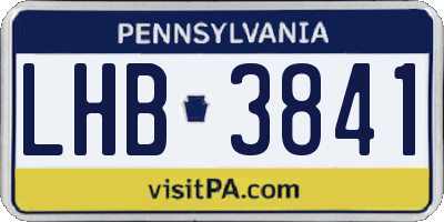 PA license plate LHB3841