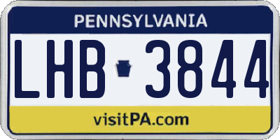 PA license plate LHB3844