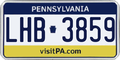 PA license plate LHB3859