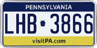 PA license plate LHB3866