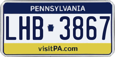 PA license plate LHB3867