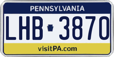 PA license plate LHB3870