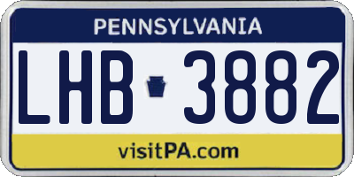 PA license plate LHB3882