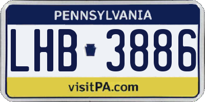 PA license plate LHB3886