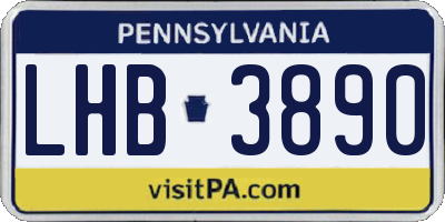 PA license plate LHB3890