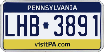 PA license plate LHB3891