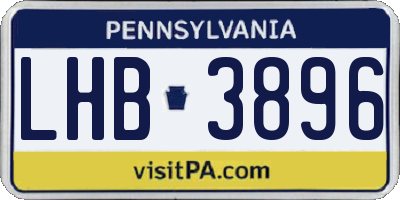 PA license plate LHB3896