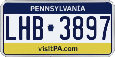 PA license plate LHB3897