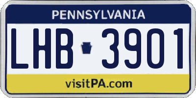 PA license plate LHB3901