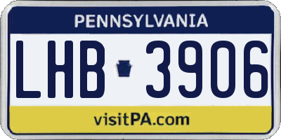PA license plate LHB3906