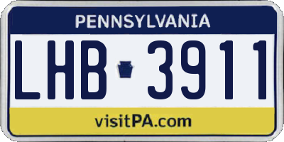 PA license plate LHB3911