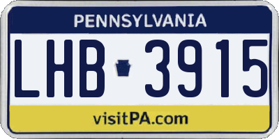 PA license plate LHB3915