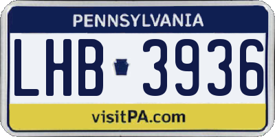 PA license plate LHB3936