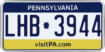 PA license plate LHB3944