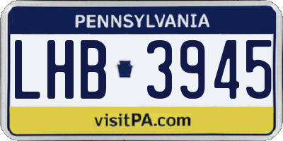 PA license plate LHB3945