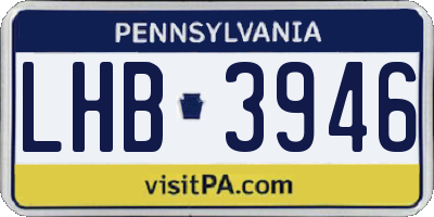 PA license plate LHB3946