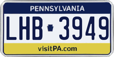 PA license plate LHB3949
