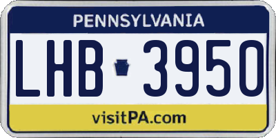 PA license plate LHB3950