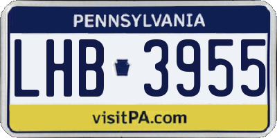 PA license plate LHB3955