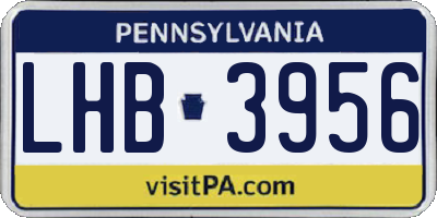 PA license plate LHB3956