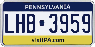 PA license plate LHB3959