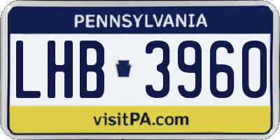 PA license plate LHB3960