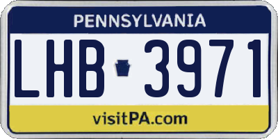 PA license plate LHB3971
