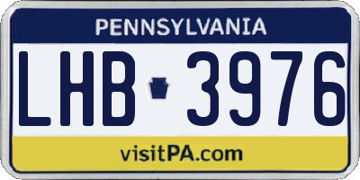 PA license plate LHB3976