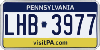 PA license plate LHB3977