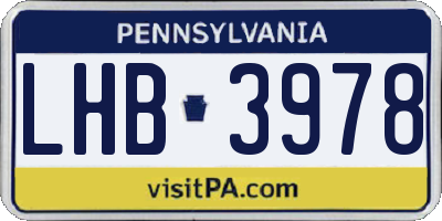 PA license plate LHB3978