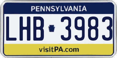 PA license plate LHB3983