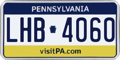 PA license plate LHB4060