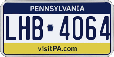 PA license plate LHB4064
