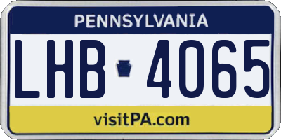 PA license plate LHB4065