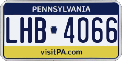 PA license plate LHB4066