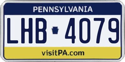 PA license plate LHB4079