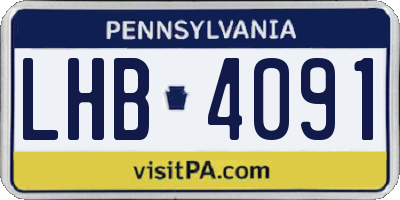 PA license plate LHB4091